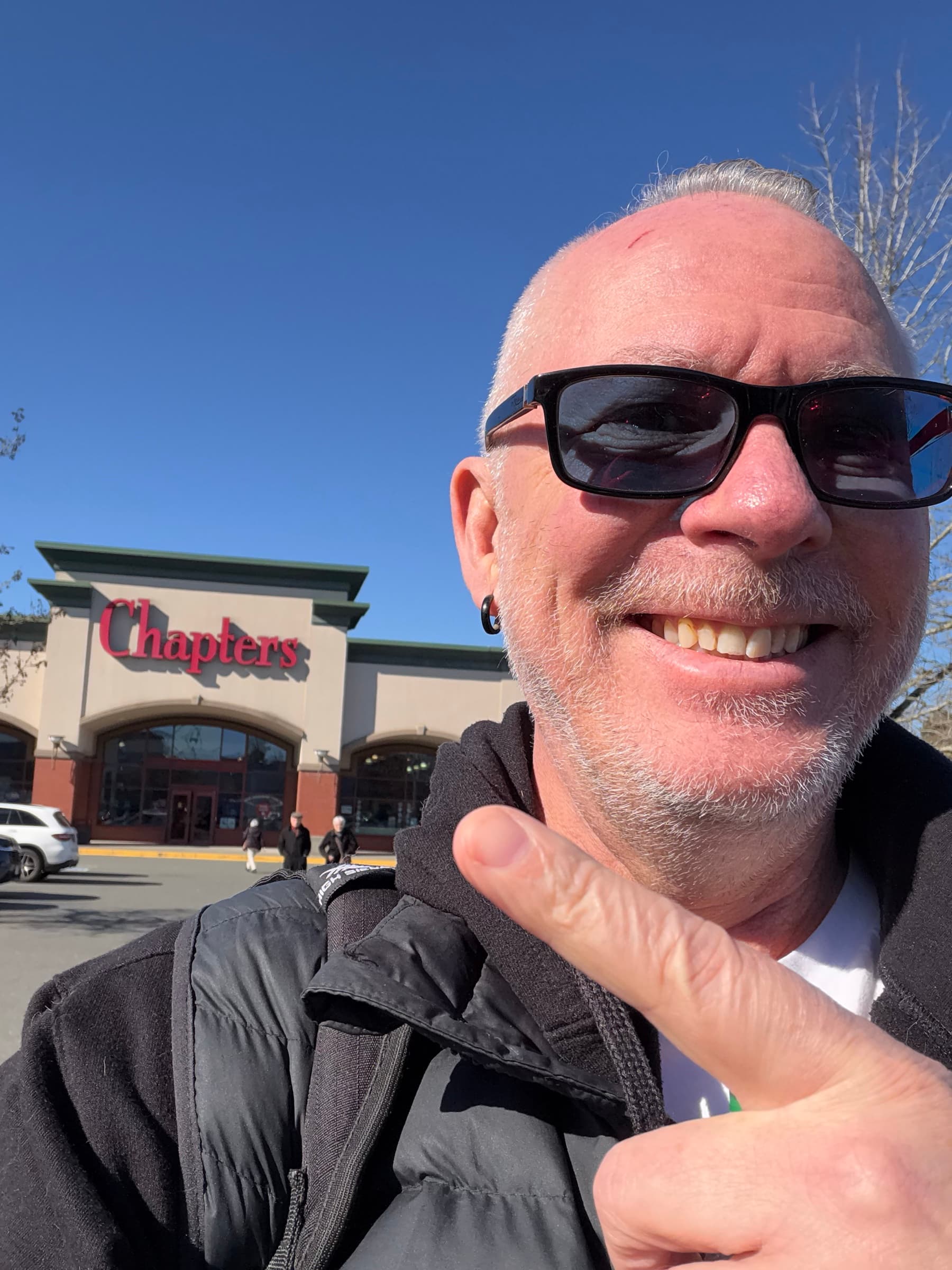 Michael Dargie outside Chapters Nanaimo on the BrandJitsu® Vancouver Island Book Tour