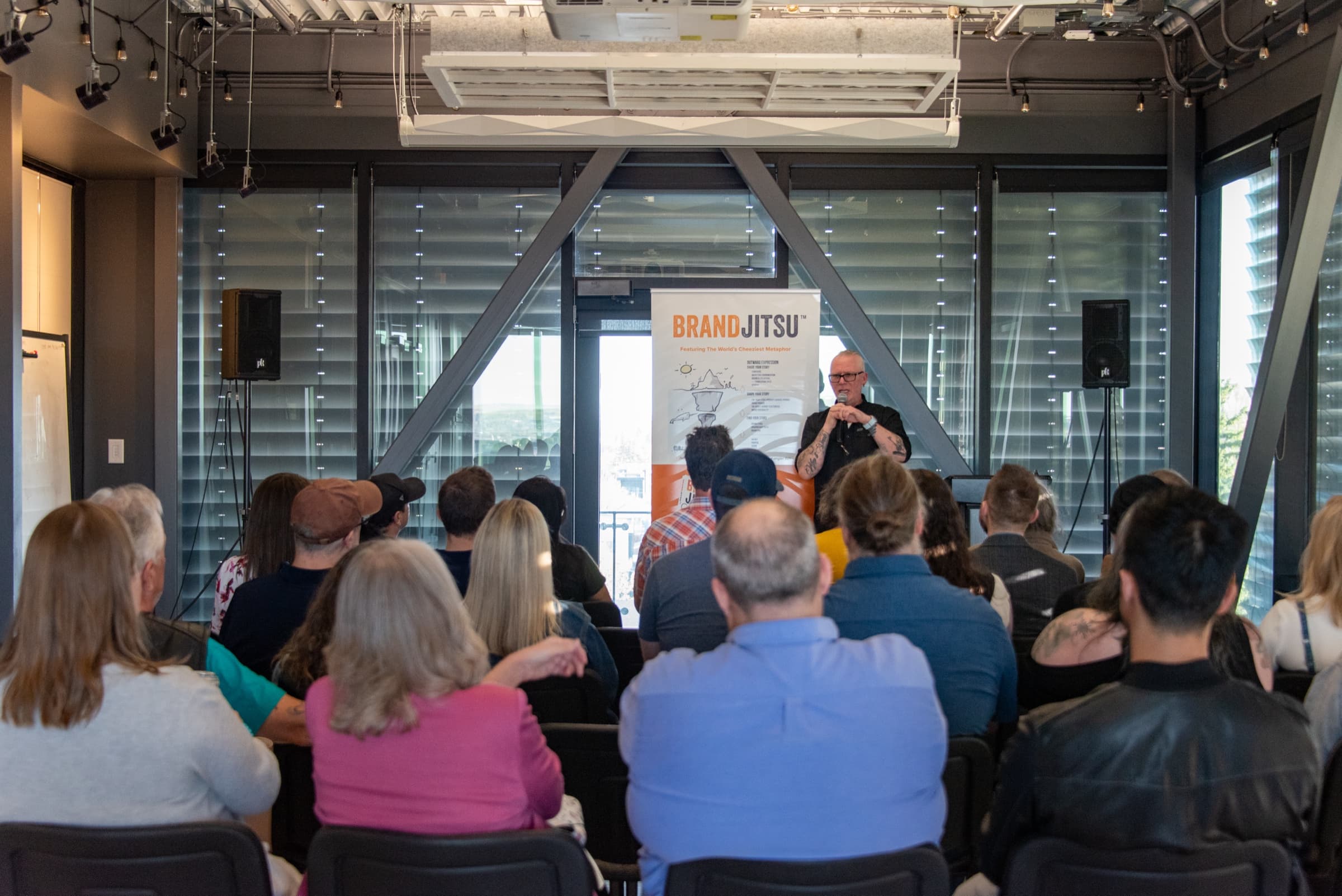 Michael Dargie presenting at the BrandJitsu® book launch