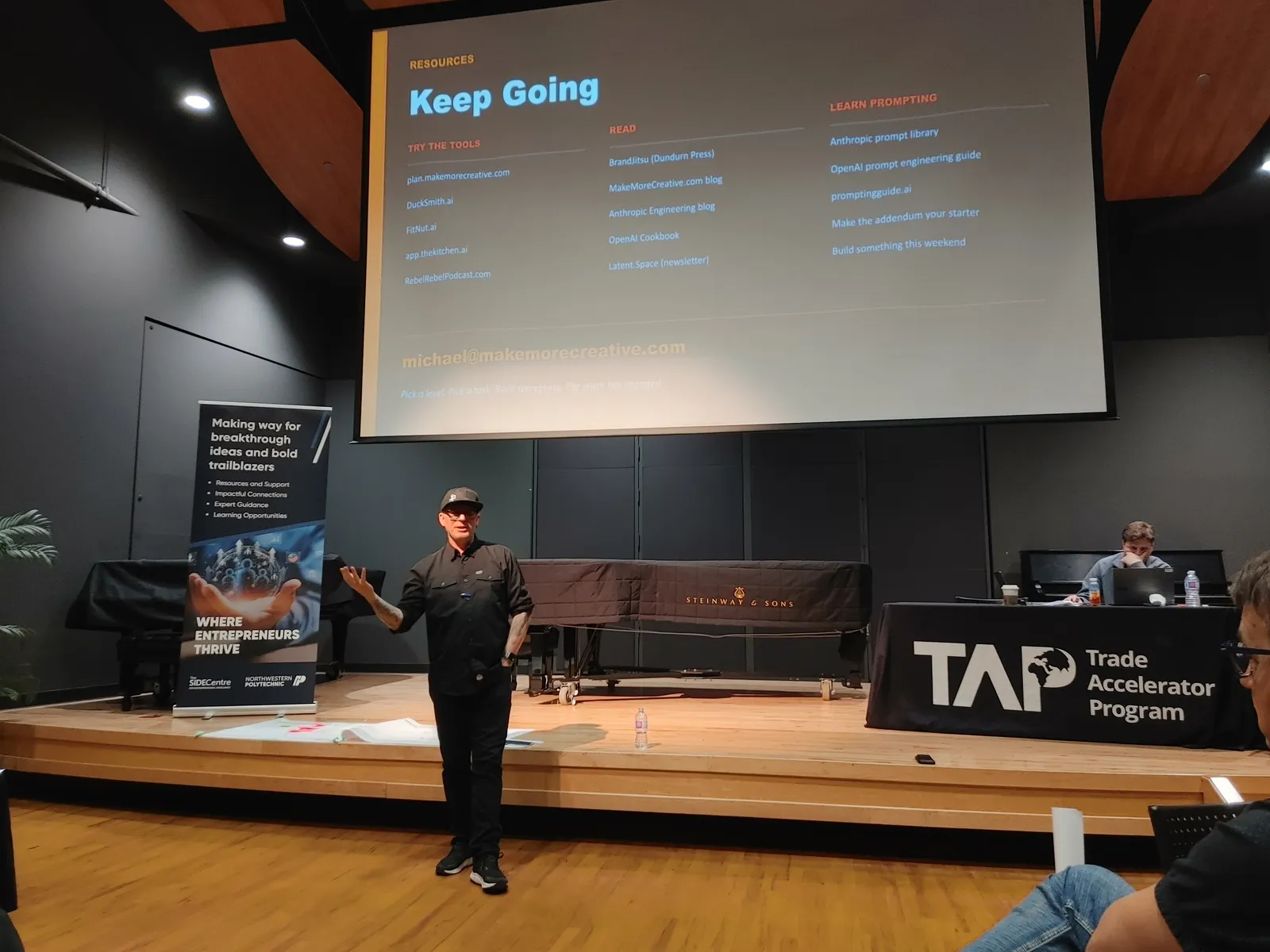 Michael Dargie teaching an AI workshop